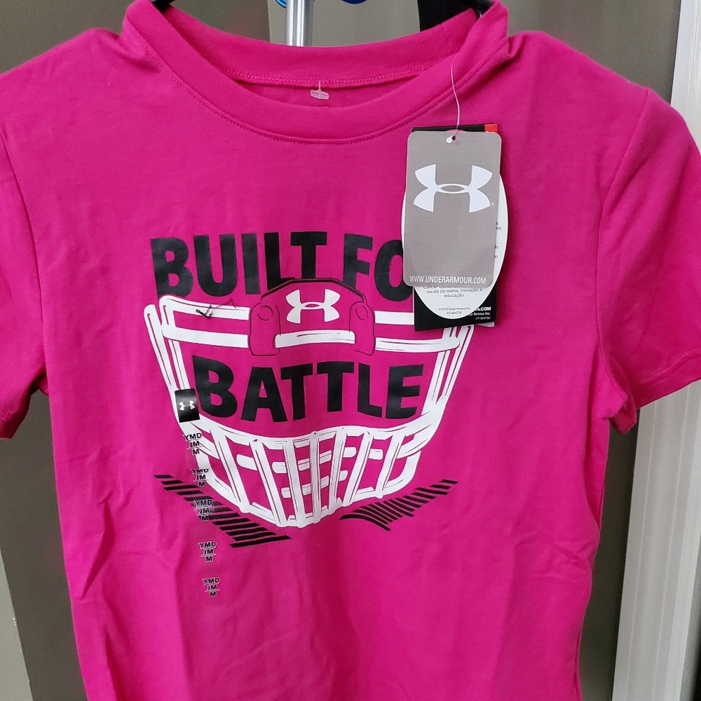NWT- Youth Under Armor Power in Pink Tee